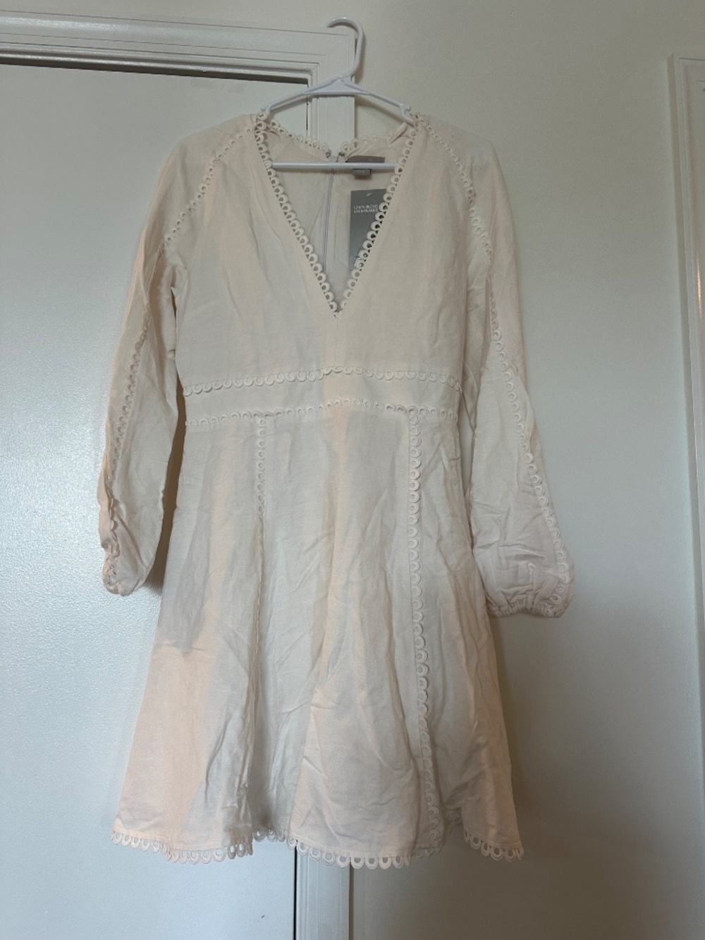 H&M Linen dress with lace trim NWT